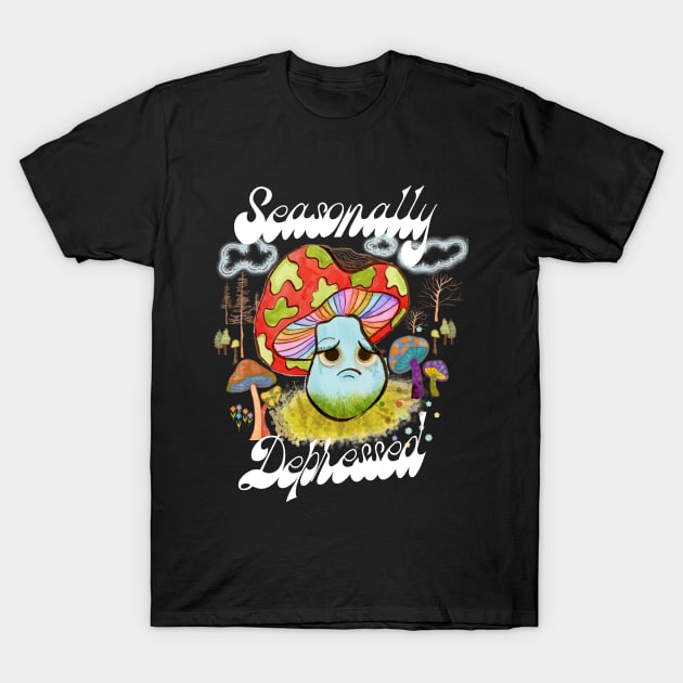 Seasonally Depressed -  70s mushroom T-Shirt by Deardarling